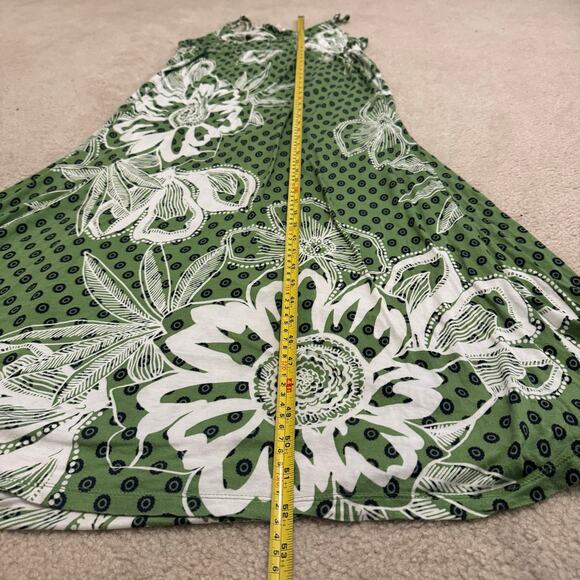 Old Navy Babydoll Spaghetti Strap V Neck Floral Maxi Dress Size M Green Beach - Picture 9 of 9